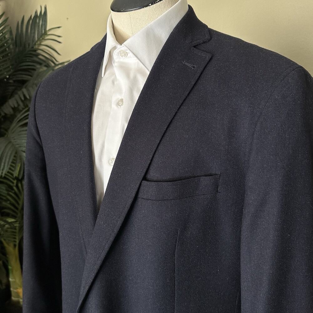 Daniel Cremieux XL 38 Sport coat Navy Wool Cotton Elastane Pristine elbow patch